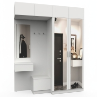 Набор мебели для прихожей "Марсель-258" МР 01-258 В2490 Ш2000 Г580 (ЛДСП Белый премиум) Набор мебели для прихожей "Марсель-258" МР 01-258 В2490 Ш2000 Г580 (ЛДСП Белый премиум)